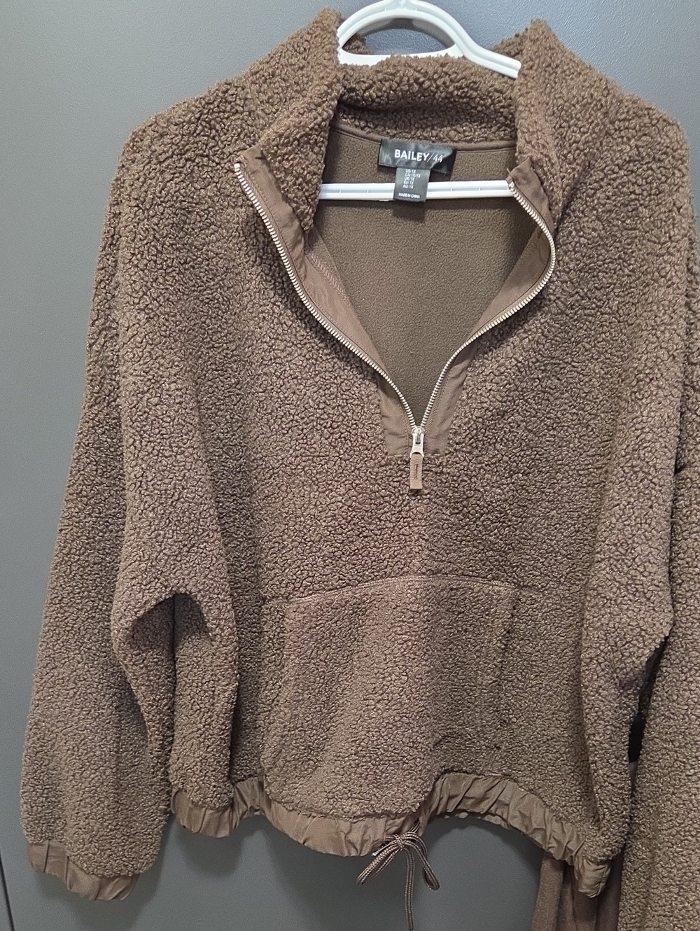 Bailey 44 Brown Sherpa Half-Zip Pullover